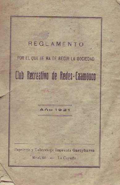 Club Recreativo de Redes - Caamouco, 1921