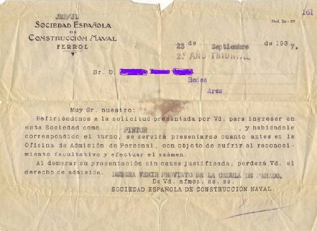 Sociedad Española de Construcción Naval, 1937