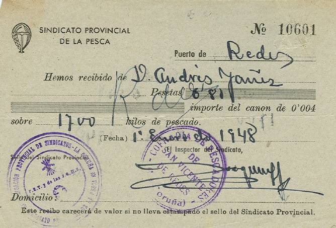 Sindicato Provincial de la Pesca, 1948