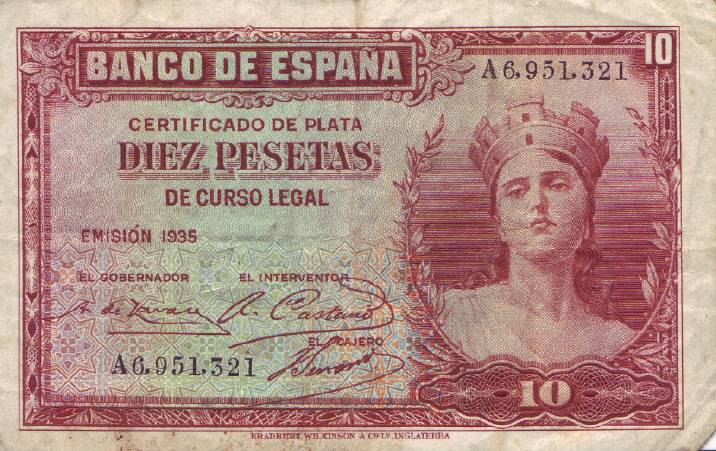 Diez Pesetas, 1935