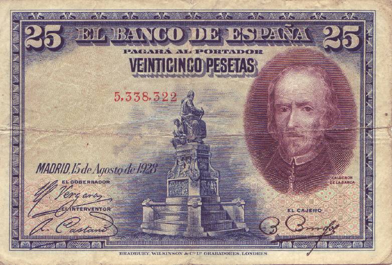 Veinticinco Pesetas, 1928