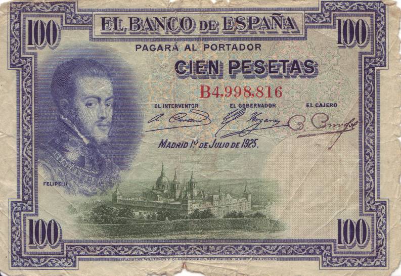 Cien Pesetas, 1925