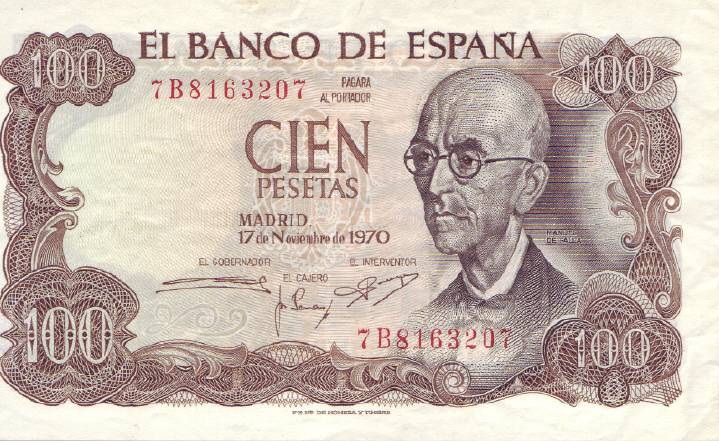 Cien Pesetas, 1970
