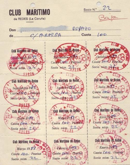 Marítimo de Redes. Recibos 1983