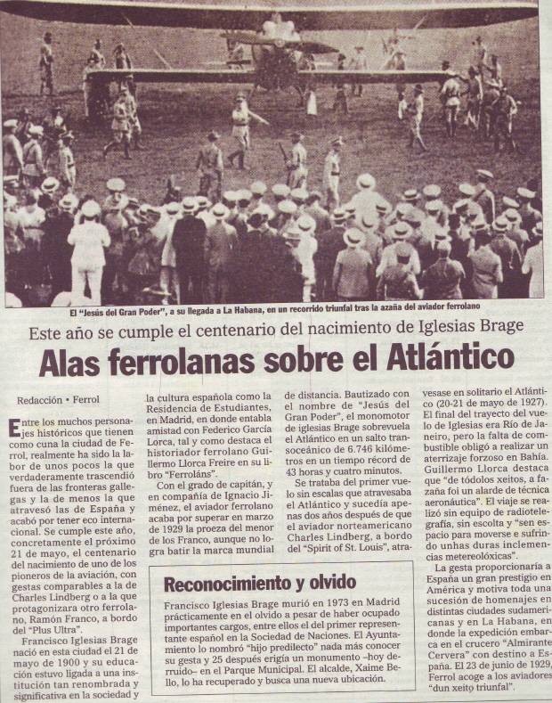 Iglesias Brage, aviador