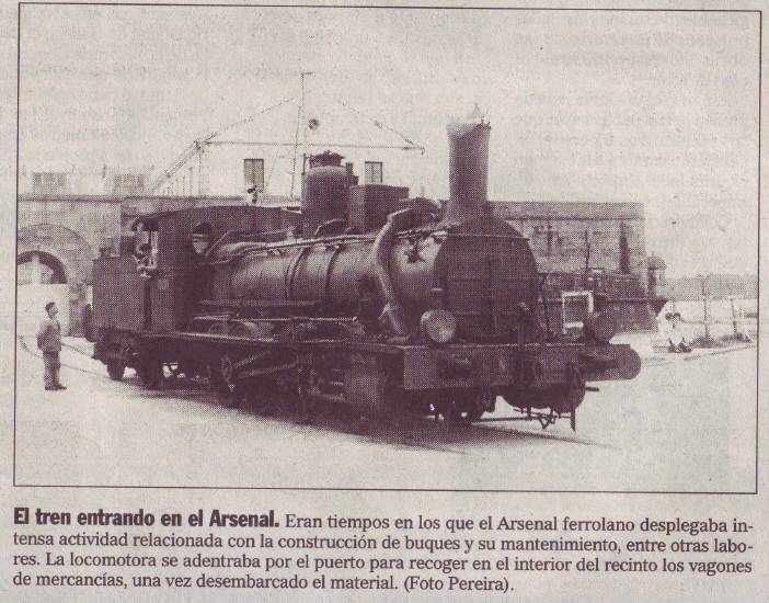 O tren entrando no arsenal