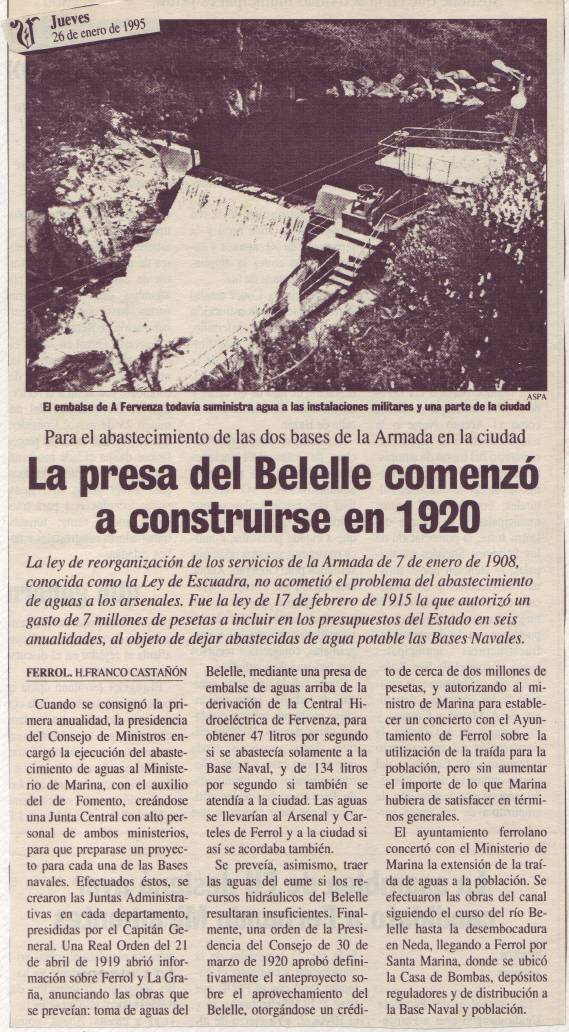 Construcción da presa do Belelle