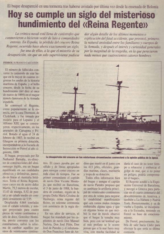 O misterio do "Reina Regente" (1)