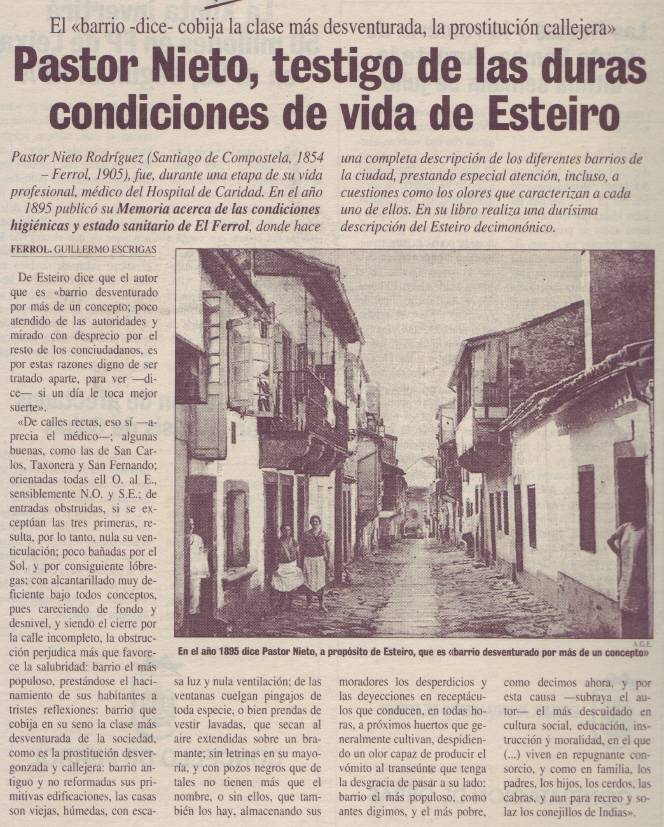 O barrio de Esteiro a finais do XIX