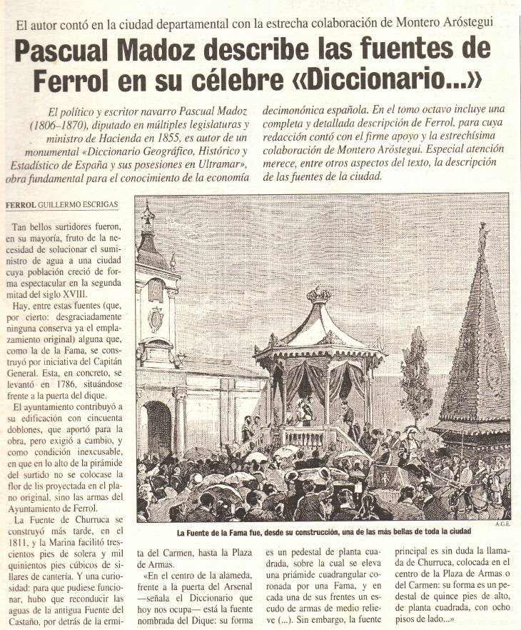 Pascual Madoz describe as fontes de Ferrol