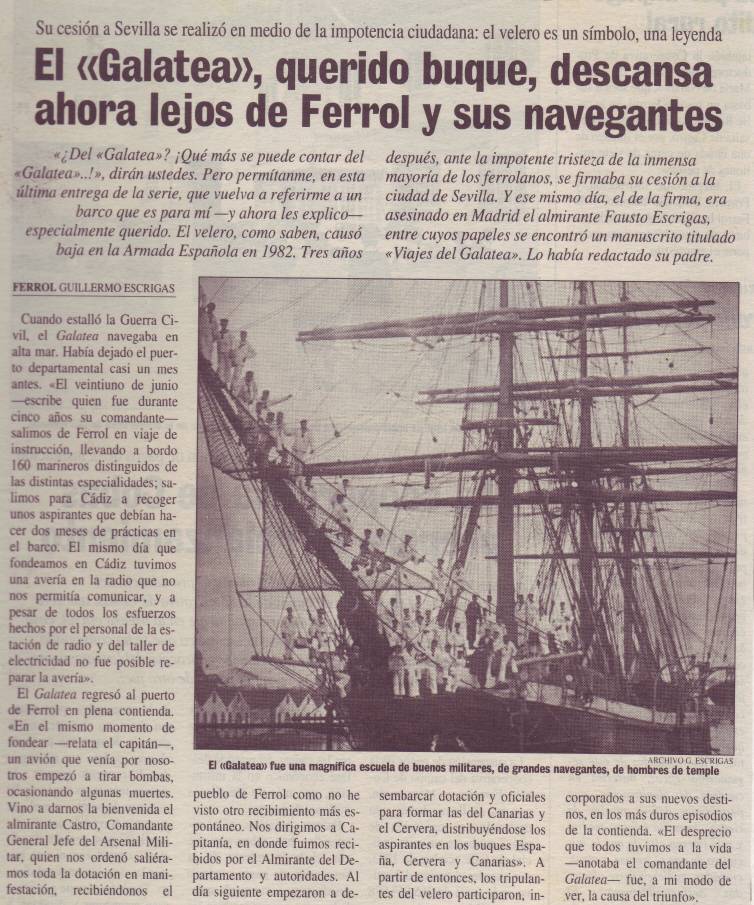O "Galatea" lonxe de Ferrol