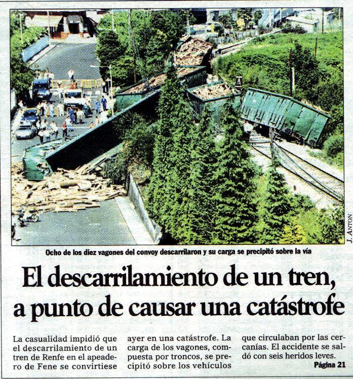 Descarrilamento en Fene