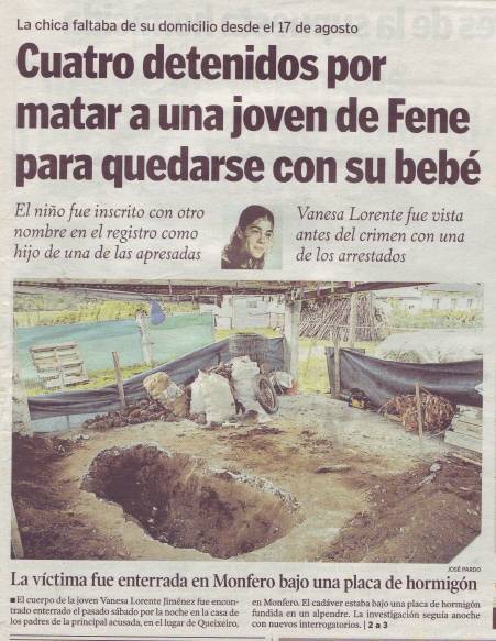 Cuatro detenidos por matar a una joven de Fene para quedarse con su bebé