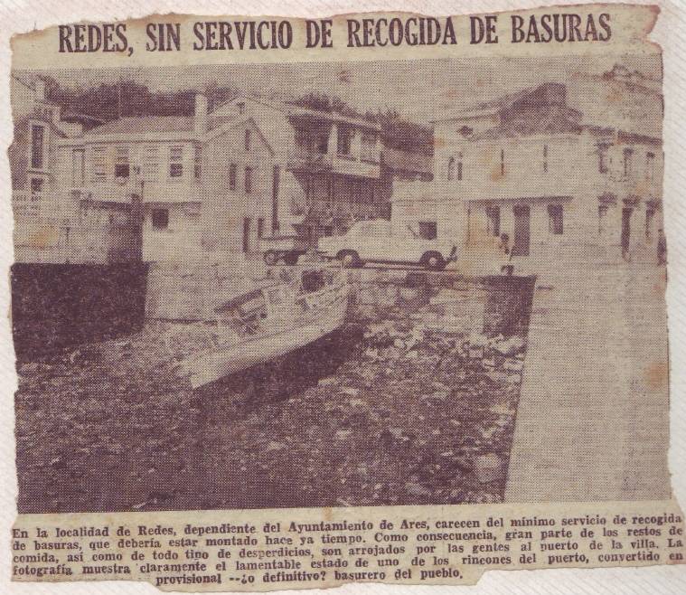 Lixo nas augas de Redes