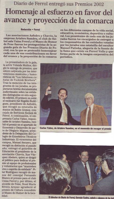 Carlos Yáñez. Premio Diario de Ferrol 2002