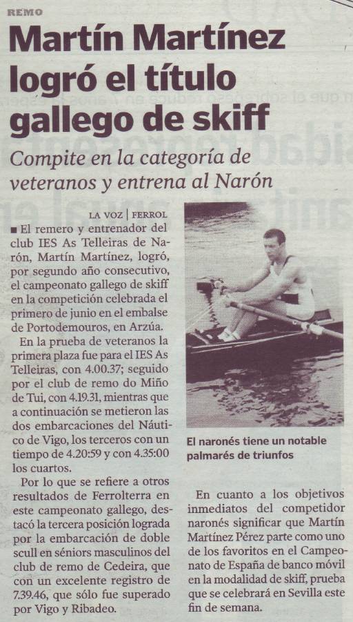 Martín Martínez, Campión Galego 2003
