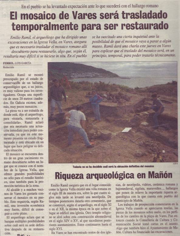 Traslado do mosaico de Vares