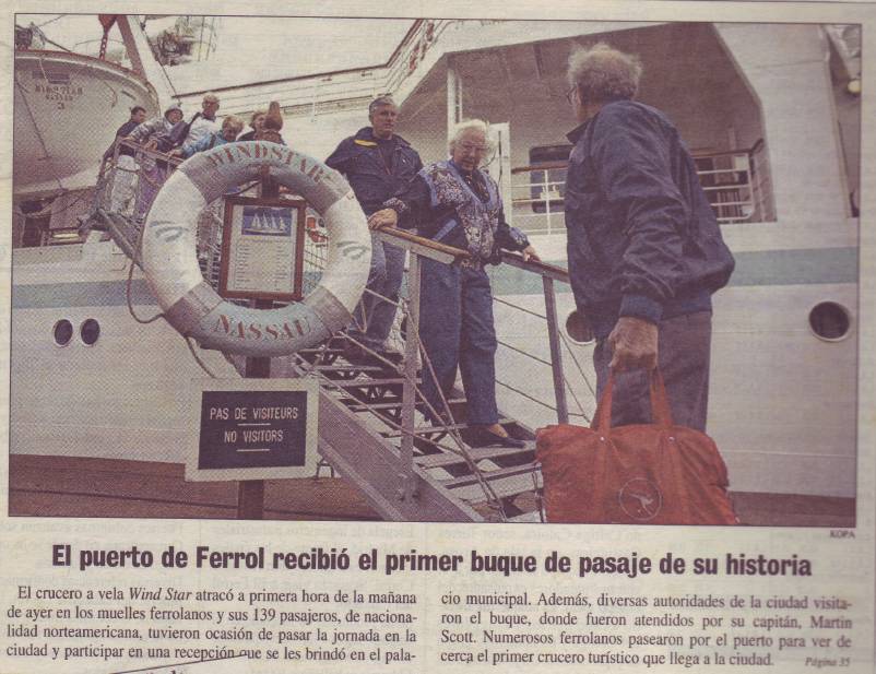 Windstar. O primeiro buque de pasaxe.