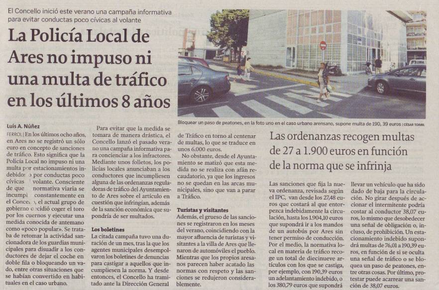 8 anos sen multas en Ares